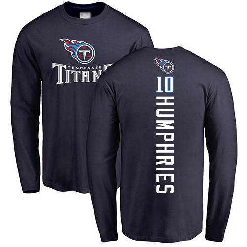 Tennessee Titans Men Navy Blue Adam Humphries Backer NFL Football #10 Long Sleeve T Shirt